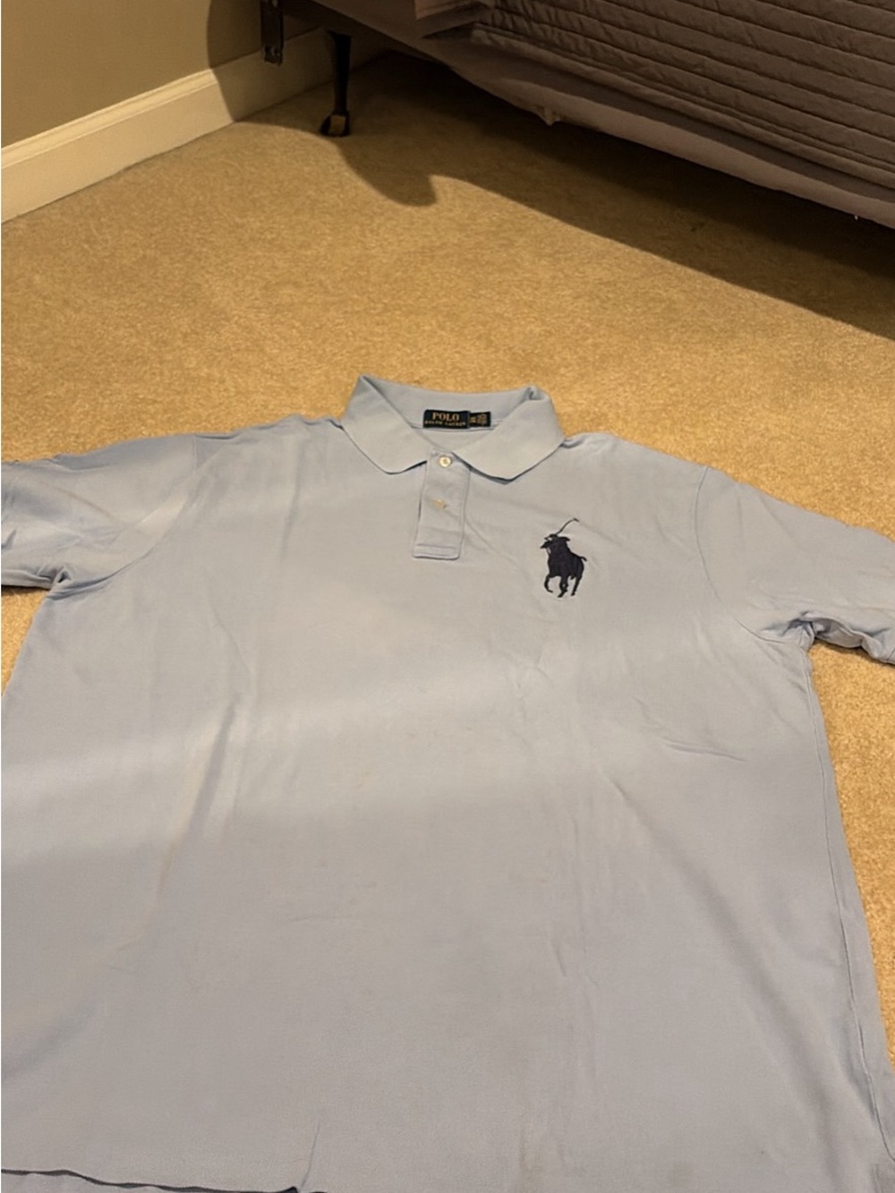Polo Ralph Lauren Light Blue Polo with Navy Pony sz 2XLT mint condition